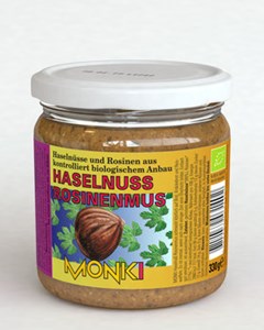 Bild von Haselnuß-Rosinenmus, 330 g, MONKI