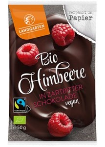 Bild von Bio Himbeere in Zartbitter-Schokolade, 50 g, Landgarten