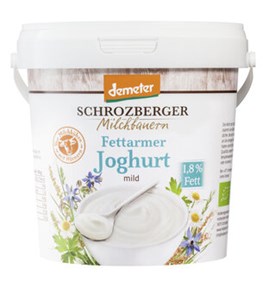 Bild von Fettarmer Joghurt Eimer, demeter, 1 kg, Schrozberger Milchbauern