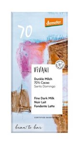 Bild von Dunkle Milch 70%n Kakao, 90 g, Vivani