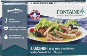 Bild von Sardinen ohne Haut in Bio-Olivenöl, 120 g, Fontaine