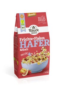 Bild von Hafer Müsli Früchte+Flakes, ungesüßt, 425 g, Bauck