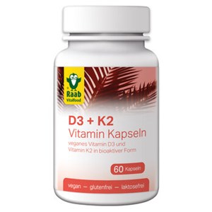 Bild von Vitamin D3 + K2 Kapseln, 60 Stk, Raab Vitalfood