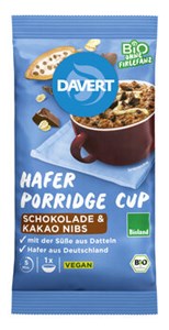 Bild von Porridge-Cup Schokolade mit Kakao Nibs , 65 g, Davert