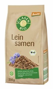 Bild von Leinsaat, braun, bio, demeter, 250 g, Clasen Bio