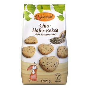 Bild von Birkengold Chia-Hafer-Kekse, 125 g, Birkengold