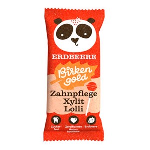 Bild von Xylit Zahnpflege Lolli Erdbeere , 6 g, Birkengold