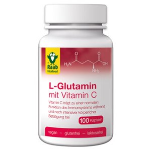 Bild von L-Glutamin mt Vitamin C Kapseln, 100 Stk, Raab Vitalfood