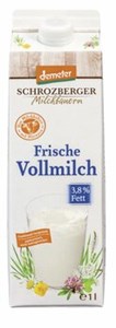 Bild von Vollmilch 3,8%, Elopak, demeter, 1 l, Schrozberger Milchbauern