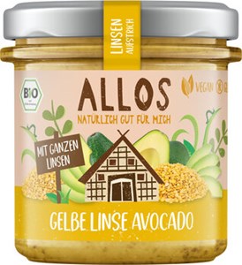 Bild von Gelbe Linse Avocado Linsenaufstrich, 140 g, Allos, Cupper