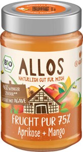Bild von Frucht Pur 75% Aprikosen Mango, 200 g, Allos, Cupper