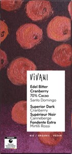 Bild von Edel bitter Cranberry, Cacao San. Dom., 80 g, Vivani