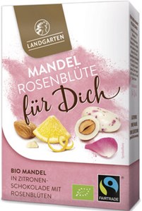 Bild von Mandel in Weißer Schoko Rosenblüten, 90 g, Landgarten