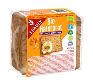 Bild von Bio Haferbrot Karotte/Leinsamen, 250 g, 3 Pauly