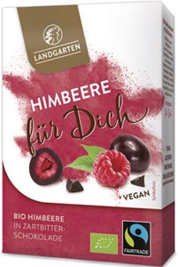Bild von Himbeeren in Zartbitter-Schokolade, 90 g, Landgarten