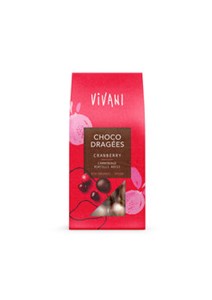 Bild von Choco Dragées Cranberry, 75 g, Vivani