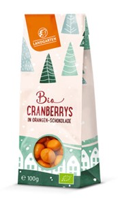 Bild von Bio Cranberries in Orangenschokolade, 100 g, Landgarten